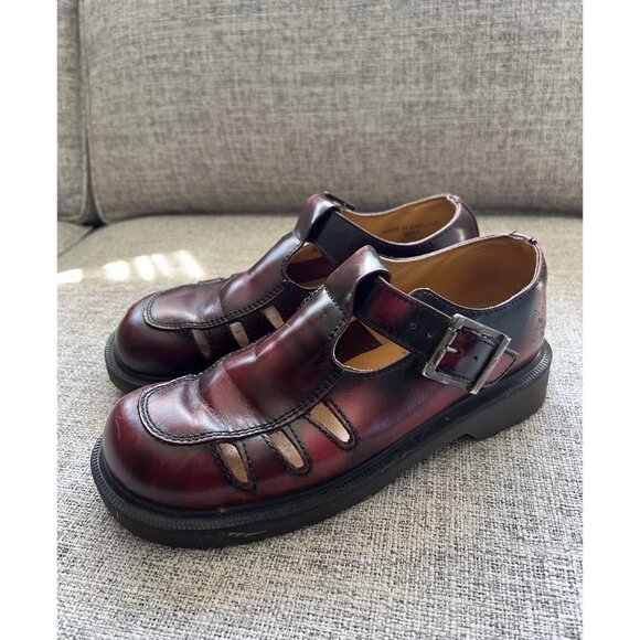 Vtg Doc Dr. Martens Mary Jane UK 5 | US 7 Ox Blood Made England 8251 Goth Punk - Picture 1 of 12